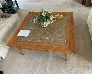 4 Feet Square Marble Top Coffee Table