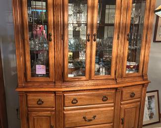 This wonderful China cabinet can get an update by putting live plants and making this a small nursery. Keeps plants safe from animals just pop out the front glass for easy watering