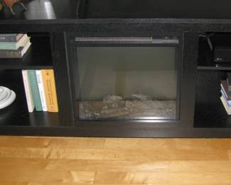 Media center with fireplace