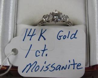 14K Gold 1 ct. Moissanite Ring