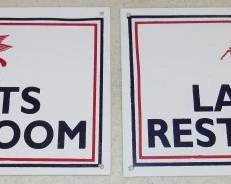 Porcelain Rest Room Signs