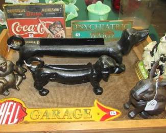 Cast Iron Boot Scrapers, Signs, & Door Stops