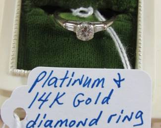 Platinum & 14K Gold Diamond Ring