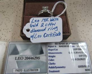 Leo 14K White Gold 2 cttw Diamond Ring w/Leo Certificate 