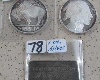 1 oz. Silver Buffalo Rounds & Silver Bar