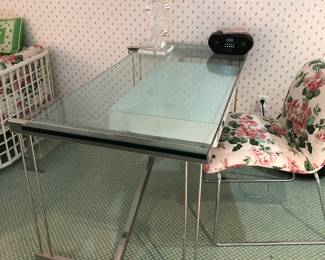 Modernist chrome and laminate desk