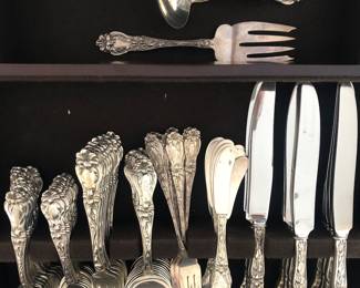 Frank Whiting Lily sterling silver flatware service for 12