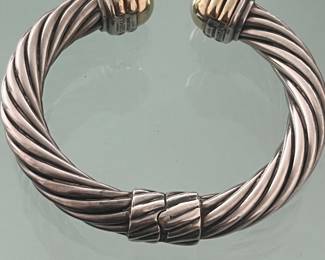 David Yurman 925 14k cable bracelet.
