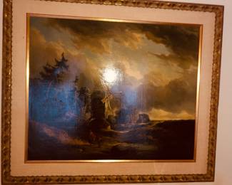 Large Oil painting on canvas from Vixseboxse Art Gallery, possibly Dutch