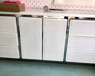 Berkey white cane & chrome bedroom furniture