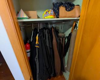 Winter coats, scarves and gloves