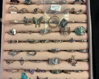 All Sterling Silver Rings in case $5