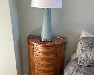 Pair of 7-drawer marble top side tables/nightstands (2 of 2)