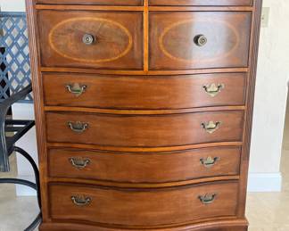 Tall dresser by The Palmer Home Collection; measures 41.5"L x 19"W x 54"H. 