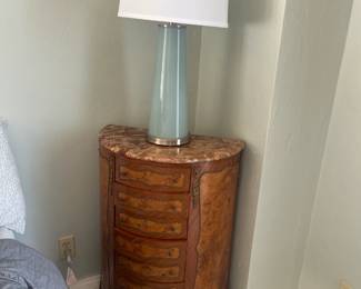 Pair of 7-drawer marble top side tables/nightstands (1 of 2)