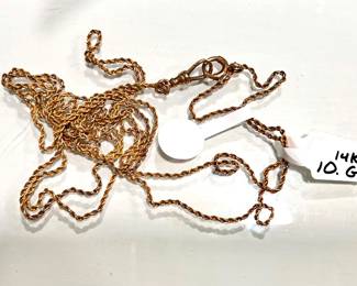 Vintage, 14k  pocket watch chain - 10. G