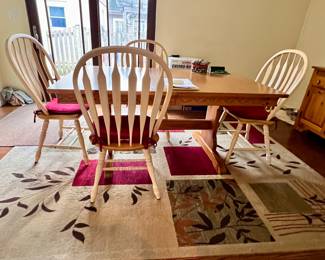 Oak dining table - 4 chairs - sold separate from the table 