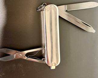 30% Off -  Tiffany and Co, Sterling Swiss pocket knife with pouch and box