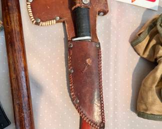 Vtg. Boy Scout axe and knife set 