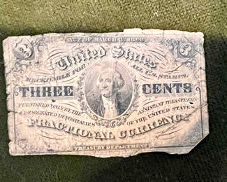 3 cent Denomination US Paper money
