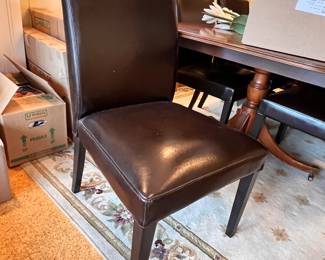1 of 6 Like New faux leather parson chairs