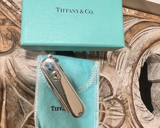 30% Off -  Tiffany and Co, Sterling Swiss pocket knife with pouch and box