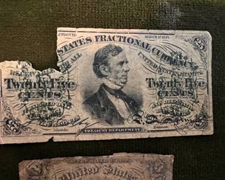 1863 US 25 cents  Fraction currency - Uncle Davey's Americana 