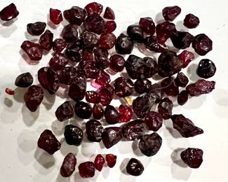 Vintage natural raw red garnet gemstones