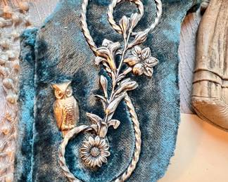 Stunning Vtg. Felt Butterfly shaped note book 