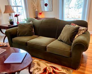 Sage green couch with matching chair