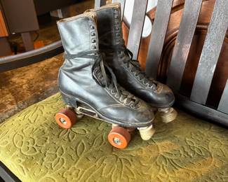 Vintage Leather Roller Skates, Size 9