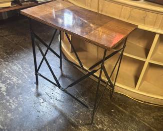 Antique Table with Metal Legs