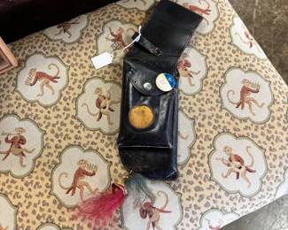c.1960's Black Leather Archery Pouch