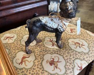 c.1910-1940, HUBLEY MFG CO, 10" Cast Iron Boston Terrier Doorstop (Value $470+)