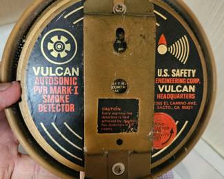 The back side of fire extinguisher 