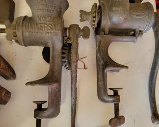Antique meat grinders
