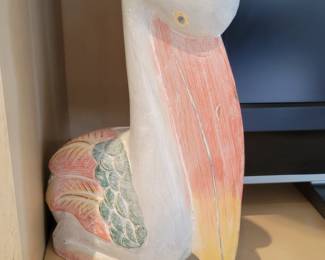 Carved pelican