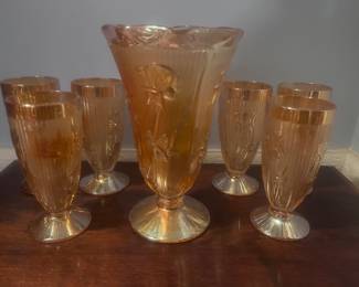 This are Jeanette Iris Tumblers with Vase