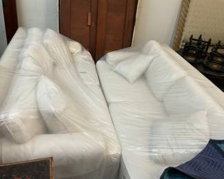 Pair White Sofas