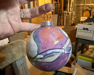 handmade art glass christmas ornament 