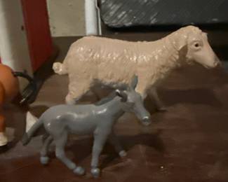 sheep, donkey