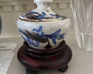 Chinese Ming Blue and White Lidded Jar 