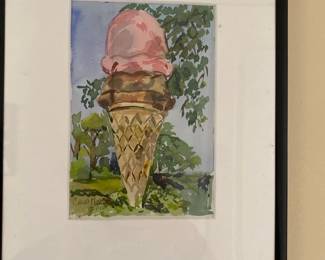 Ice Cream Cone watercolor Painting by Carol Mars...