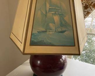 Table Lamp with Nautical Lampshade 
