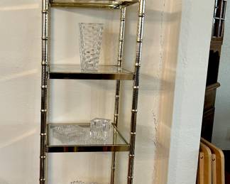 Glass and silver bamboo shelves