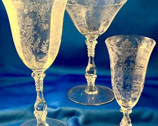 Etched wineglasses