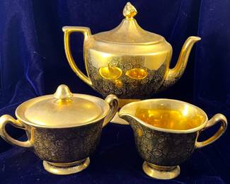 Cardinal China 24K warranted tea set