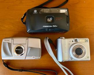 Pocket cameras by Kodak, Minolta and Canon