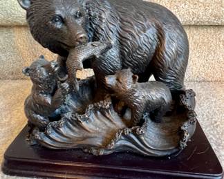 Always & Forever fishing bear figurine