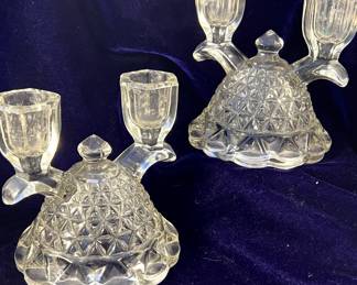 Imperial Glass Double Candlestick Holders